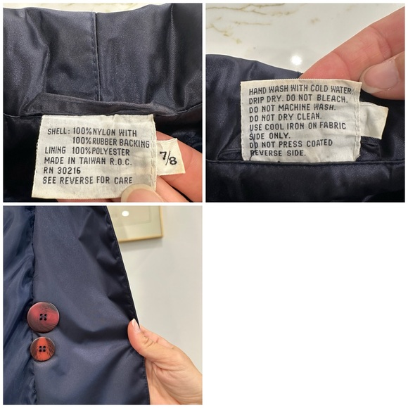 Vintage 80’s Navy Blue Nylon Trench Coat - Picture 15 of 16